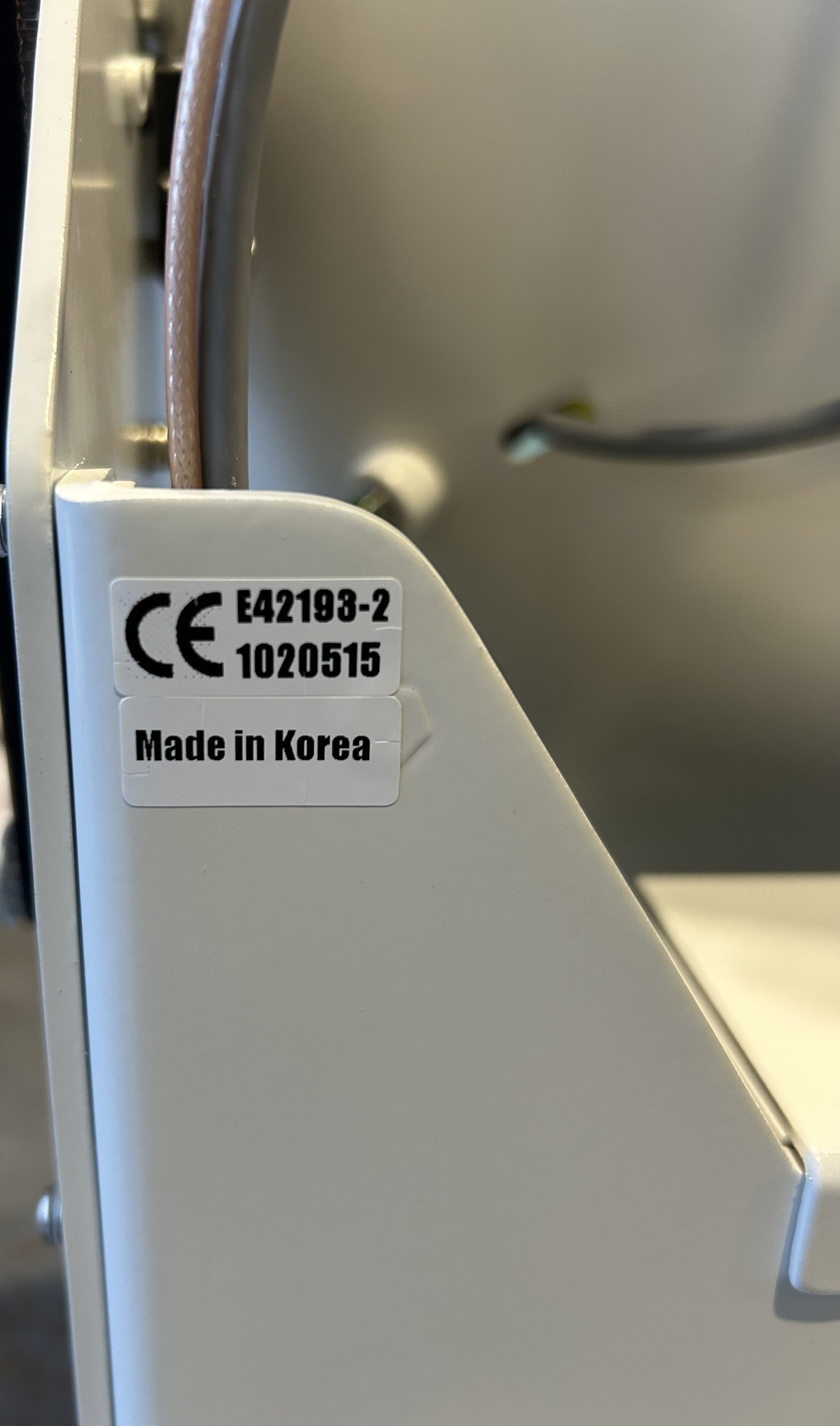 Raymarine 45STV E42193-2 serial label showing serial number 1020515