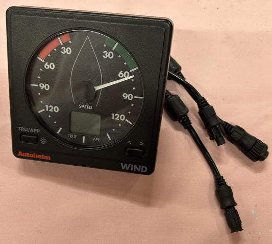 Autohelm Wind display with rear cables and connectors