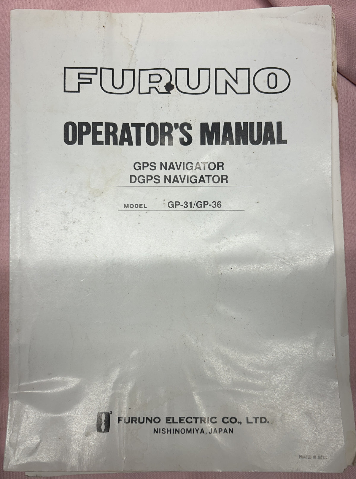 Furuno GP-31 GP-36 GPS navigator operator manual