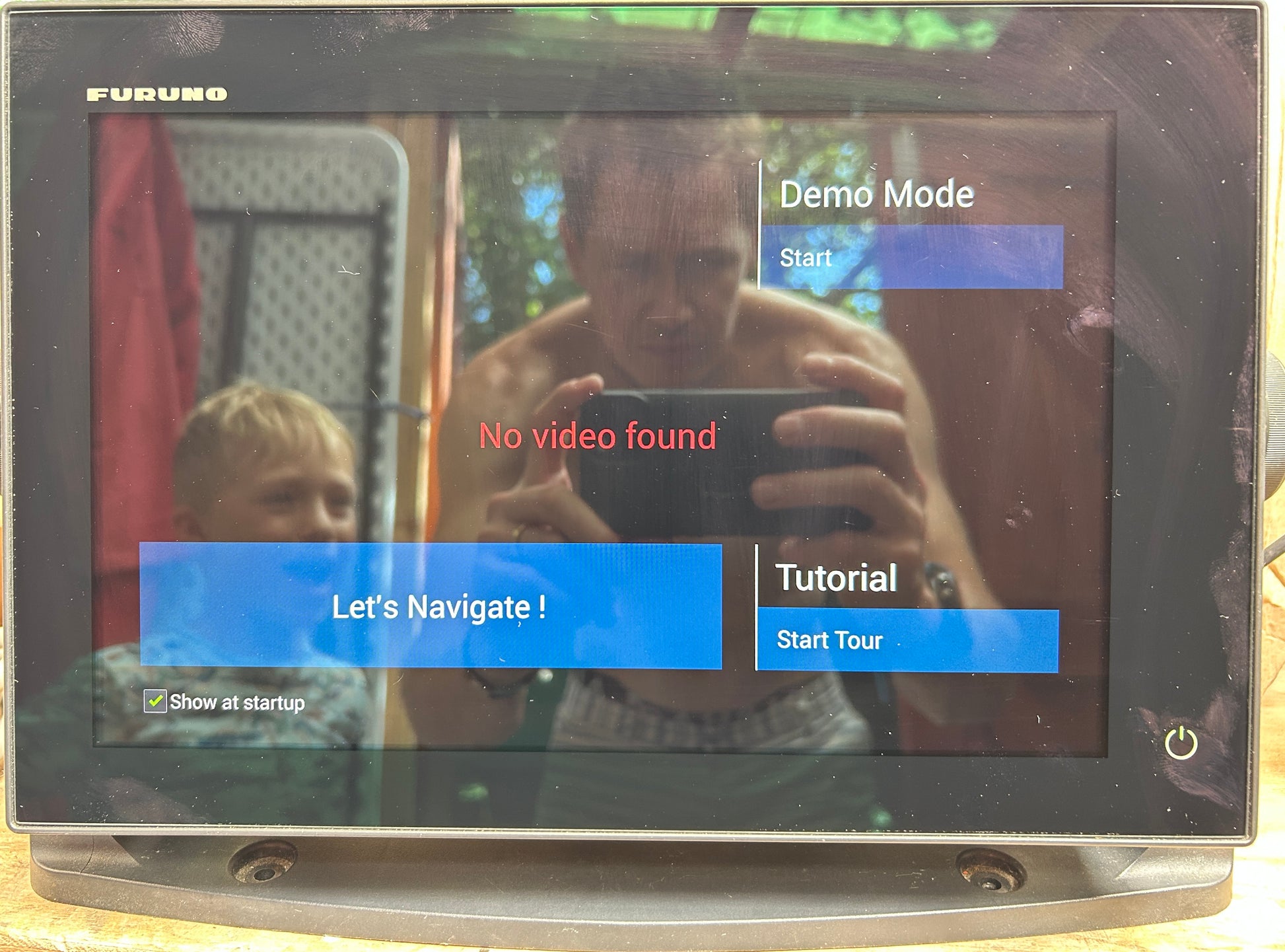 Furuno TZTL12F display showing demo mode and tested working
