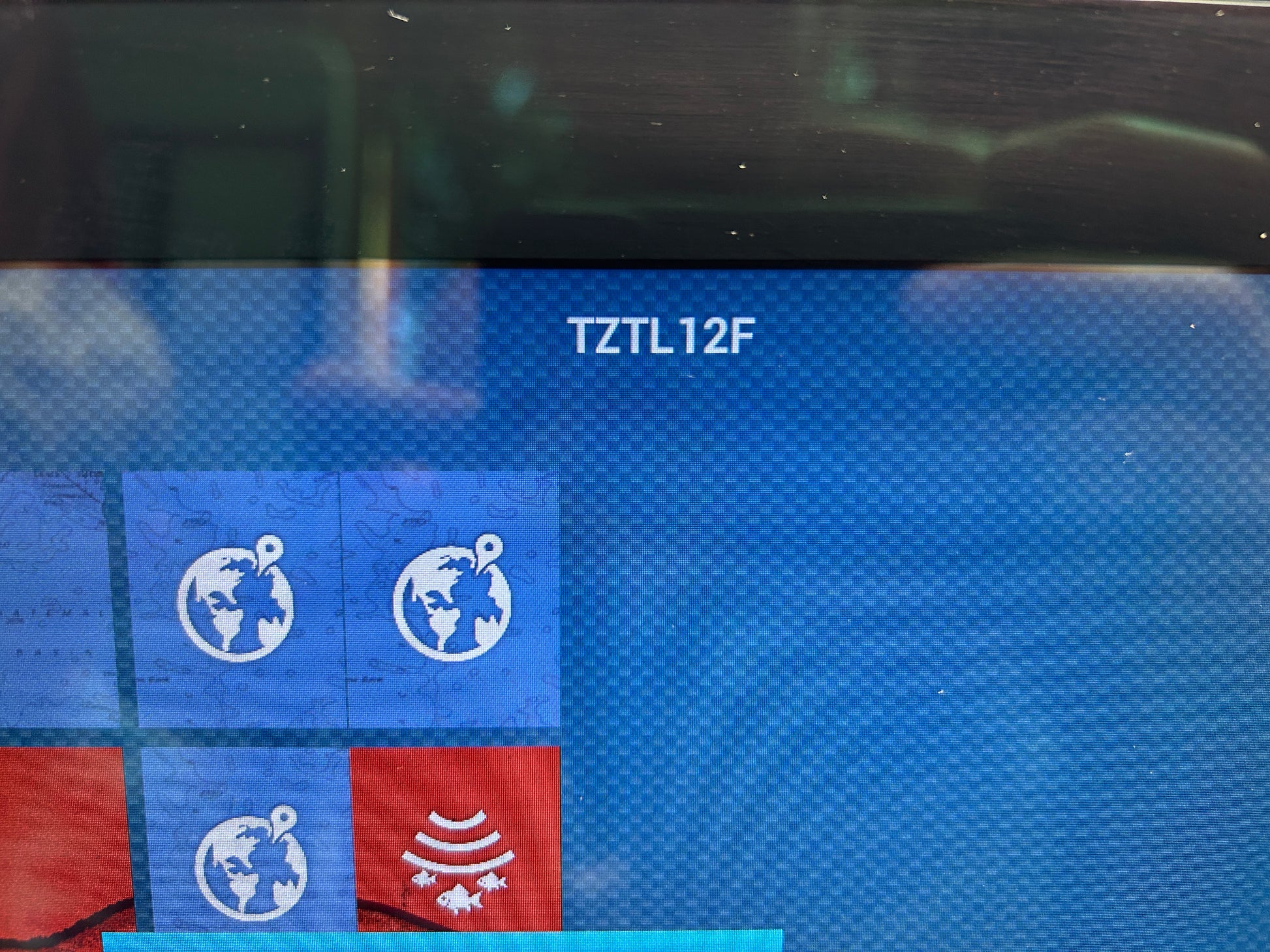 Furuno TZTL12F model identification screen