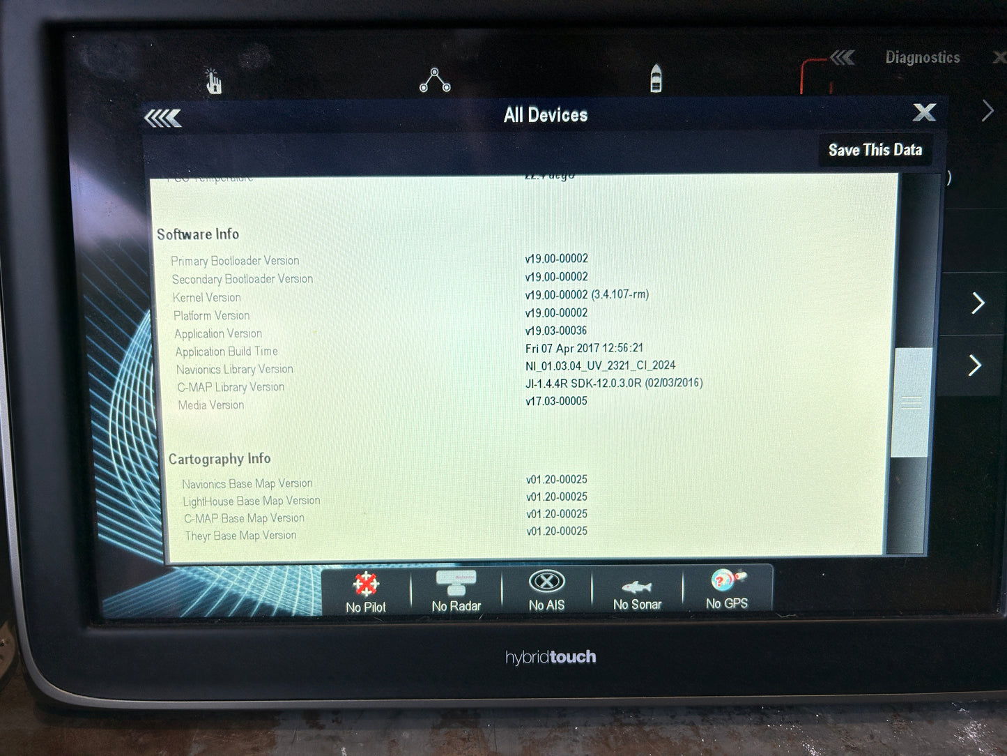 Raymarine e165 15.4" HybridTouch Multifunction Display – E70025 – Tested Working