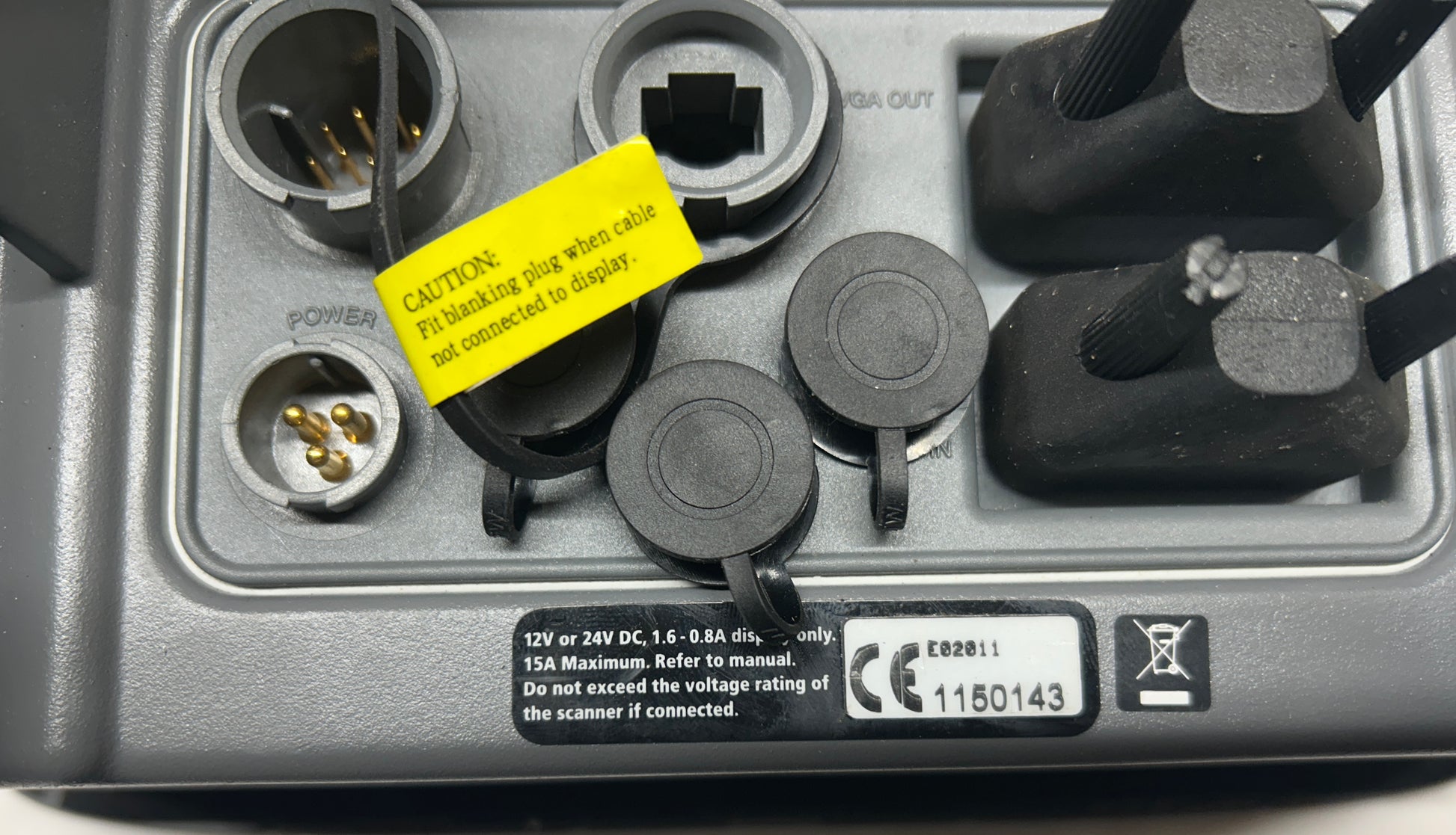 Raymarine E80 E02011 rear connections and ports