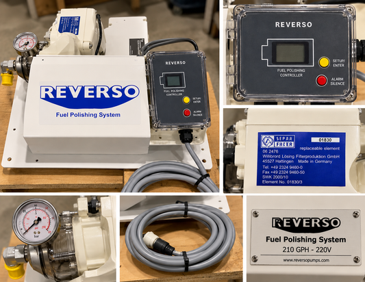 Reverso 210 GPH 220V professional marine diesel fuel polishing system unused