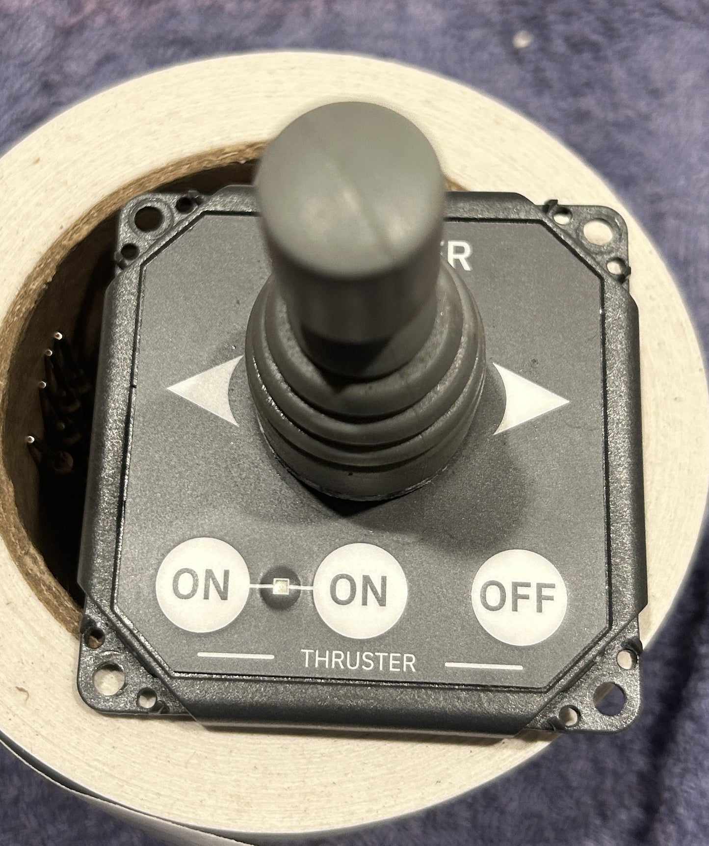 Sleipner Side-Power 8960G thruster joystick control panel close up