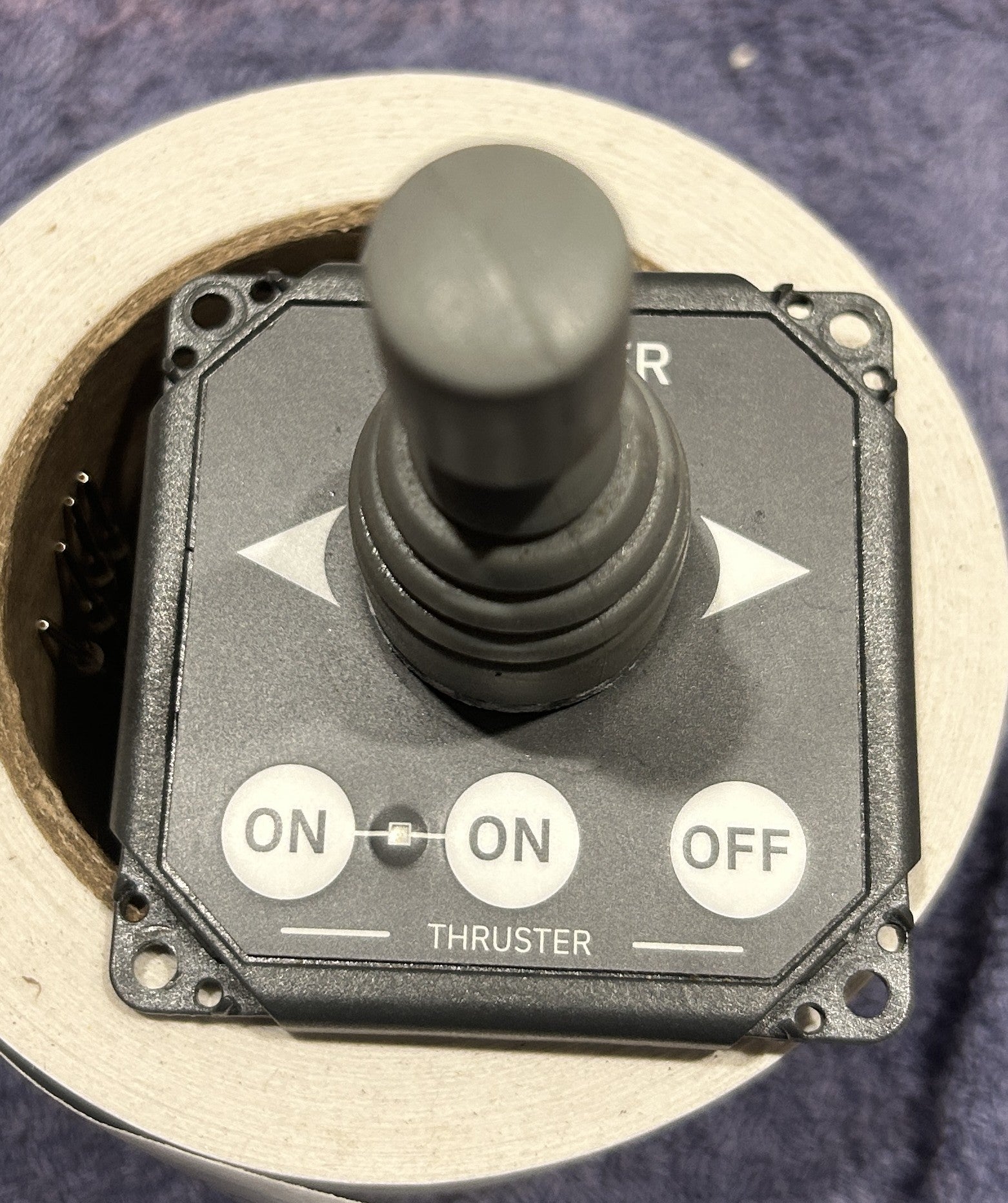 Sleipner Side-Power 8960G thruster joystick control panel close up