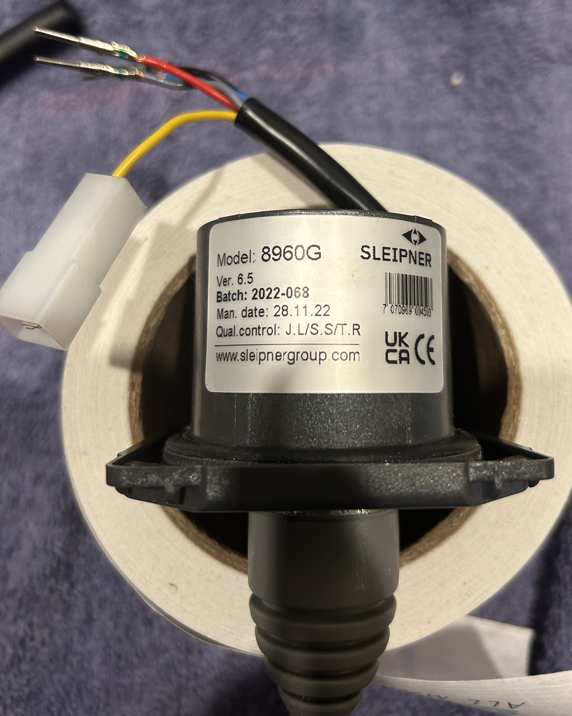 Sleipner Side-Power 8960G thruster joystick control panel model label