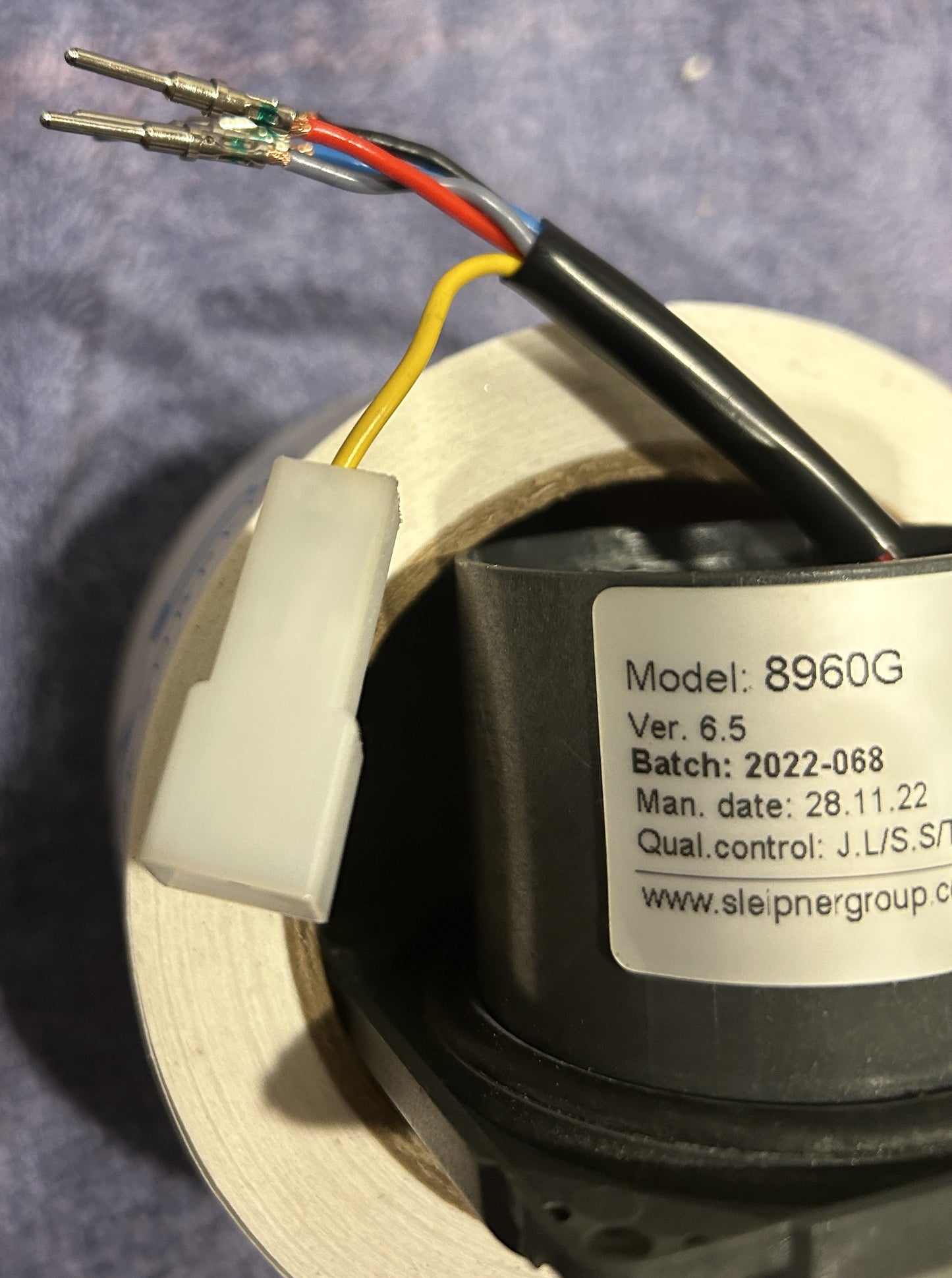 Sleipner Side-Power 8960G thruster joystick control panel wiring and plug