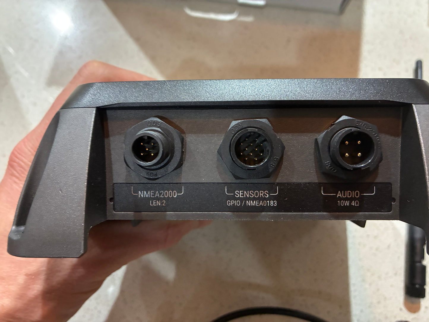 Vesper Cortex M1-GBL hub rear NMEA 2000 sensors and audio ports