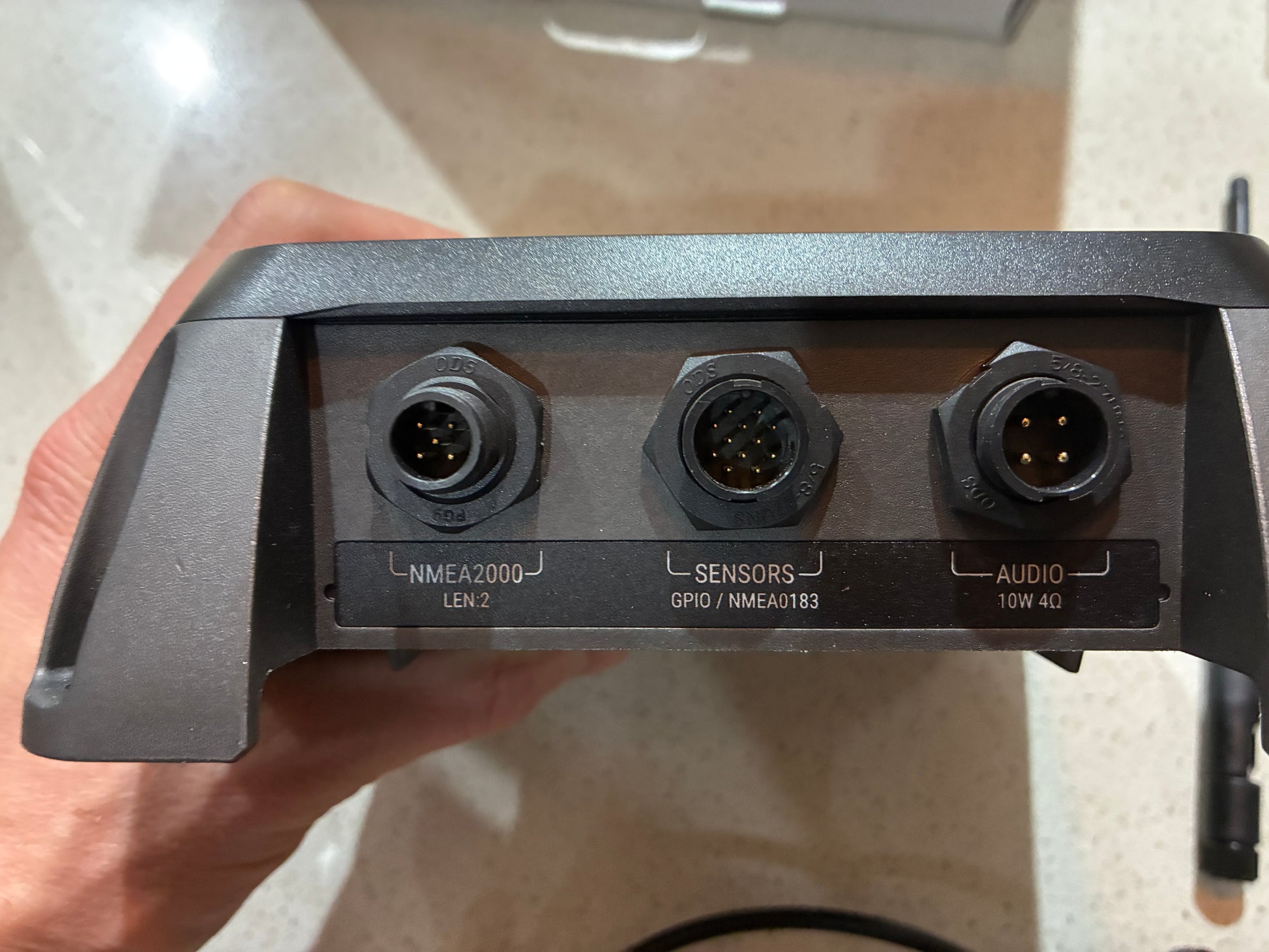 Vesper Cortex M1-GBL hub rear NMEA 2000 sensors and audio ports
