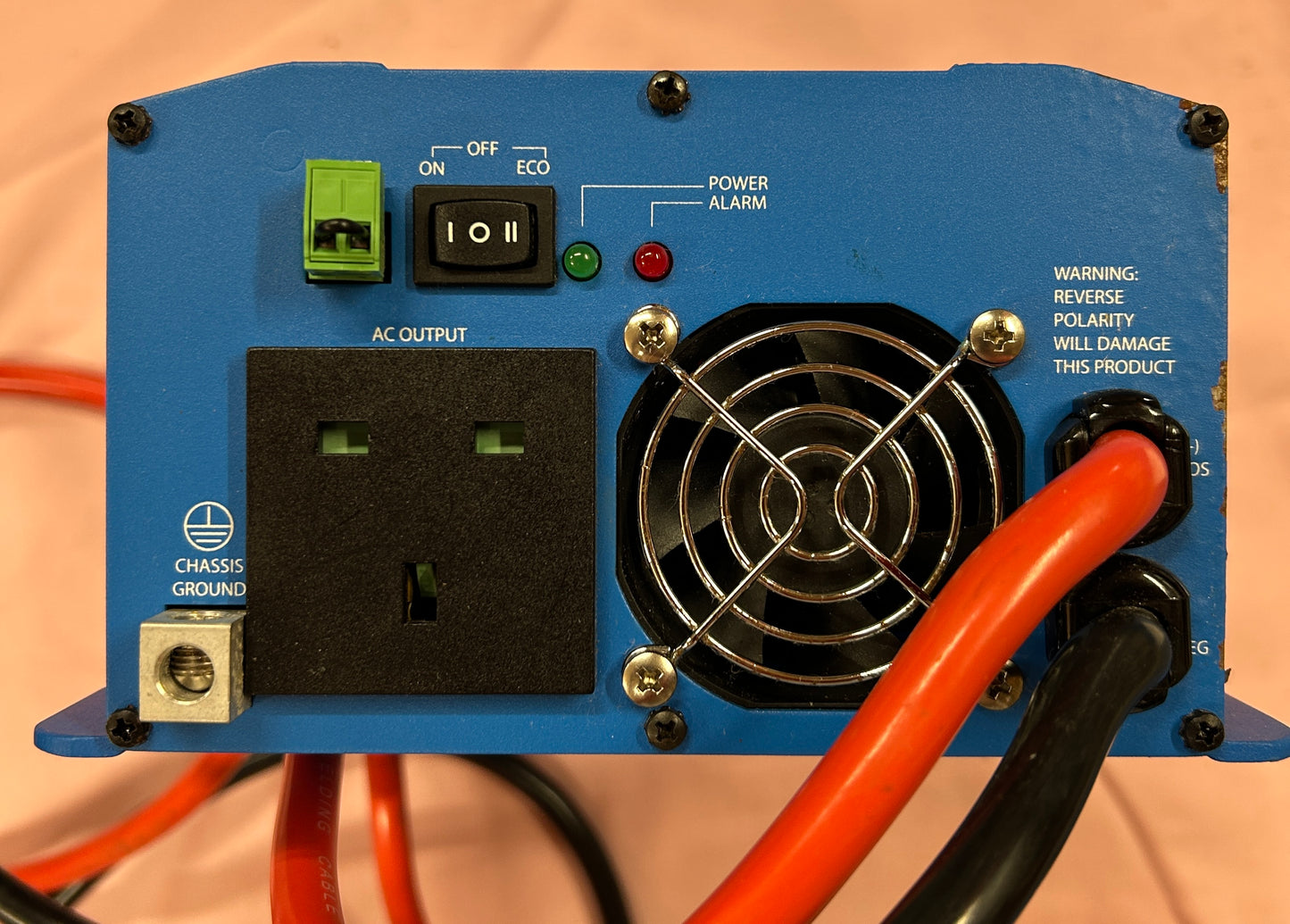 Victron Phoenix 12/1200 inverter rear connections and AC output socket