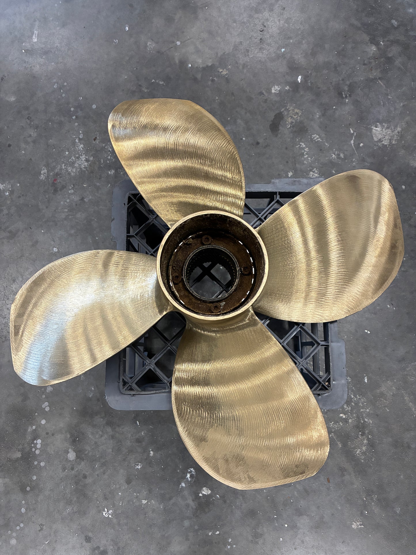 Volvo Penta IPS15 N4 rear propeller professionally refurbished showing hub face