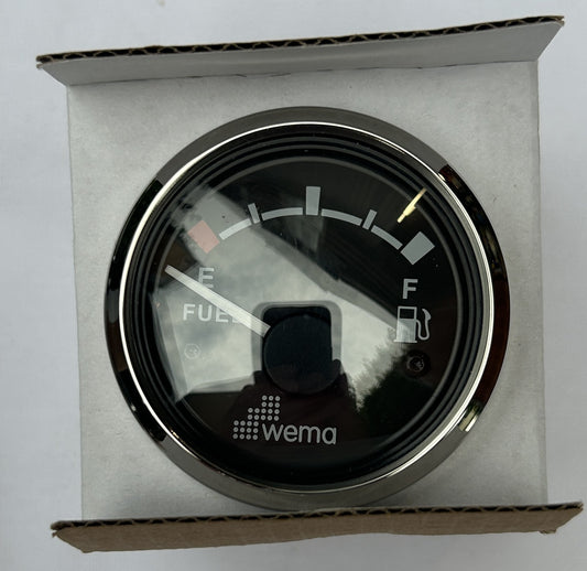 Wema UPFR-BS-240-33 marine fuel gauge front view